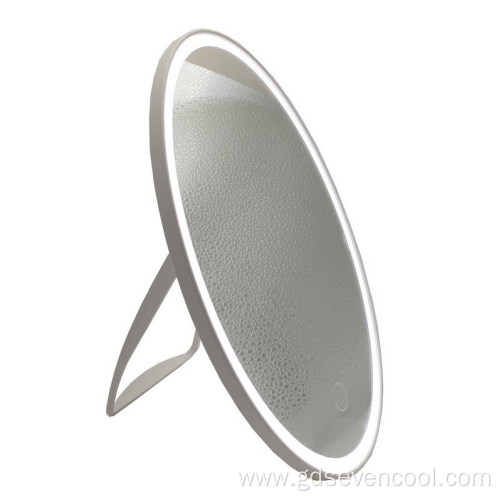 round light up mirror with smart touch sensor